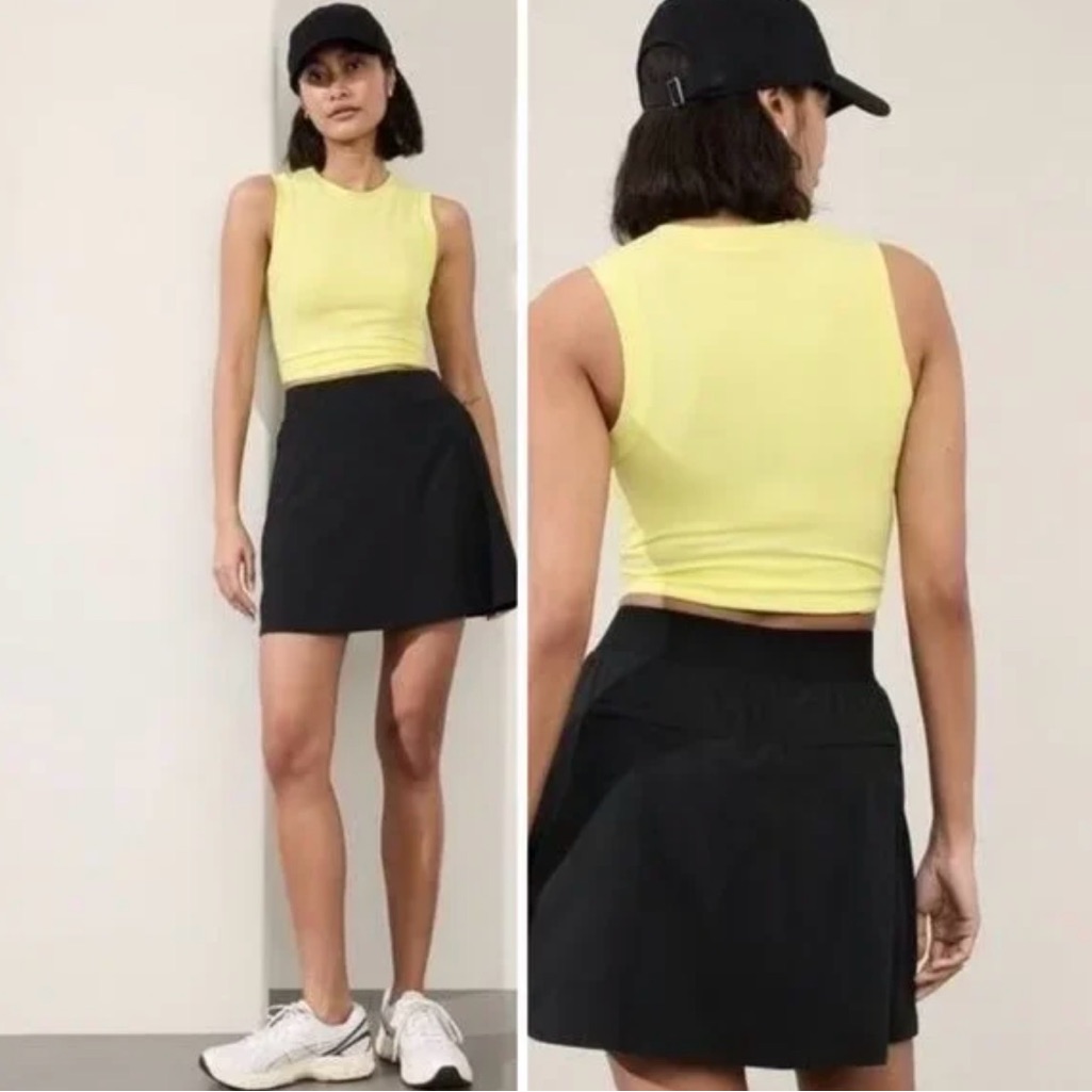 Athleta Brooklyn Heights High Rise Women's Black Tennis Skirt Size 8